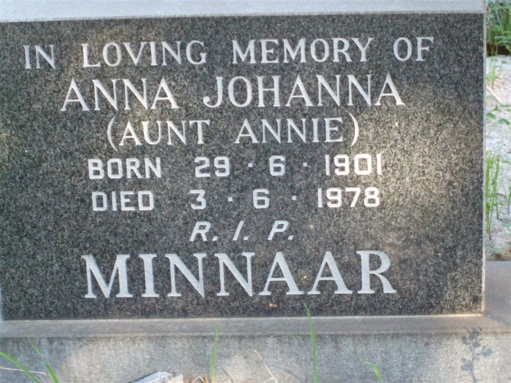 MINNAAR Anna Johanna 1901-1978