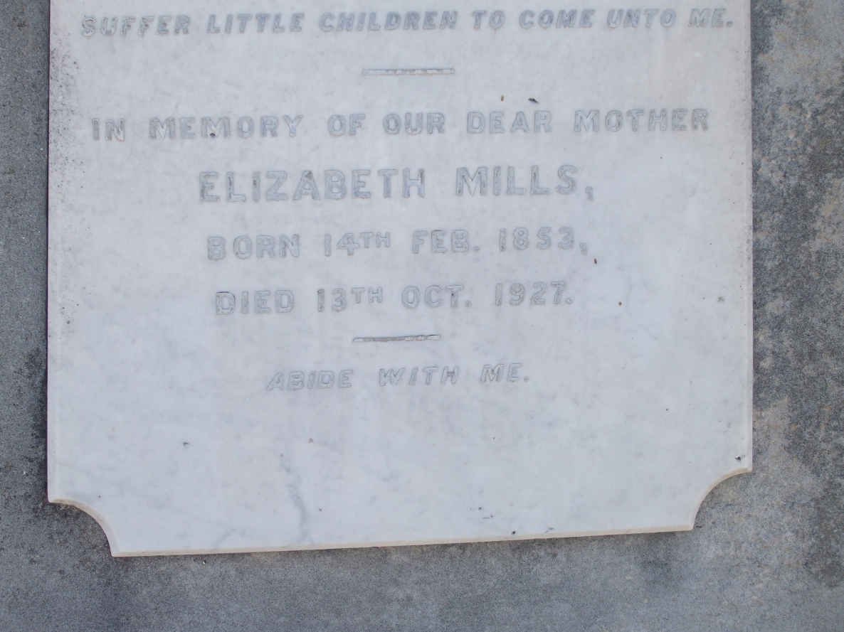 MILLS Elizabeth 1853-1927