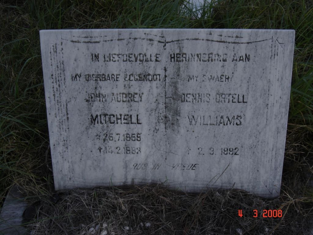 MITCHELL John Aubrey 1955-1993 :: WILLIAMS Dennis Ortell -1992