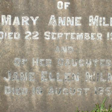 MILNE Mary Ann -1951 :: MILNE Jane Ellen -1953