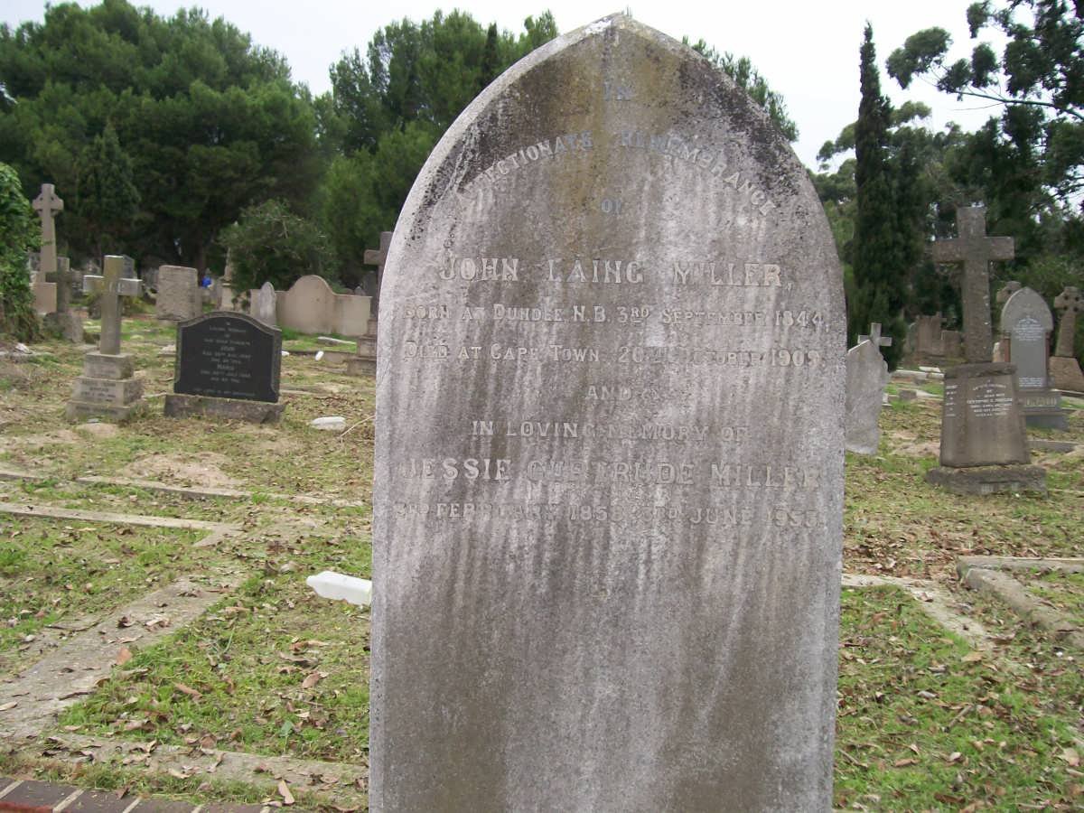 MILLER John Laing 1844-1909 &amp; Jessie Gertrude 1858-1953