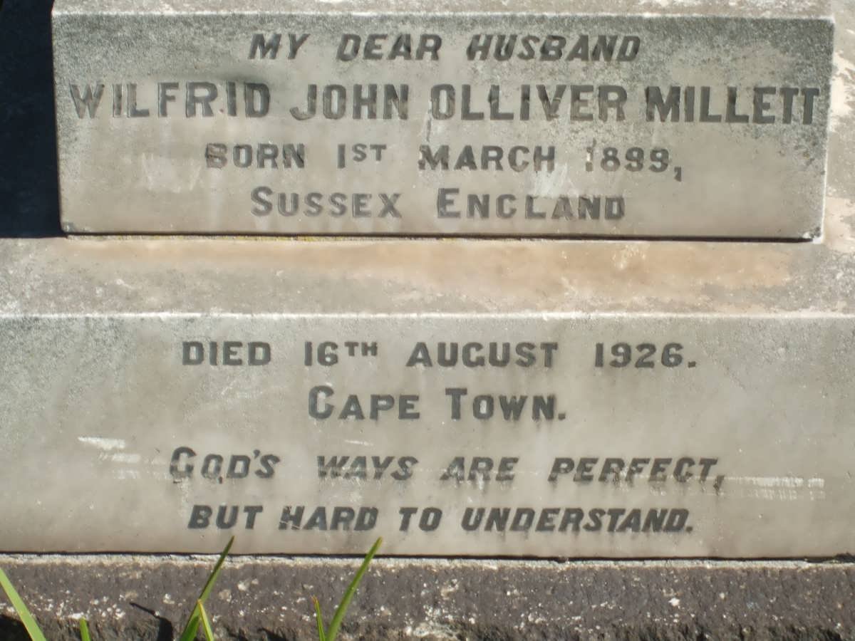 MILLETT Wilfrid John Olliver 1899-1926