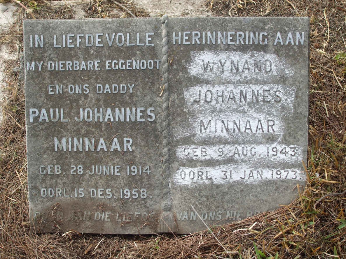 MINNAAR Paul Johannes 1914-1958 :: MINNAAR Wynand Johannes 1943-1973