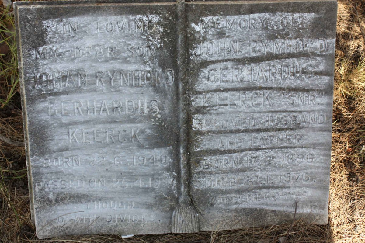 KLERCK John Rynhold Gerhardus 1896-1976 :: KLERCK Johan Rynhold Gerhardus 1940-19??