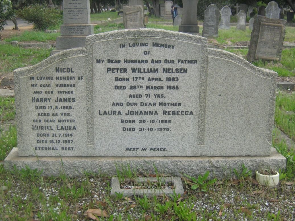 NELSEN Peter William 1883-1955 &amp; Laura Johanna Rebecca 1886-1970 :: NICOL Harry James -1969 &amp; Muriel Laura 1914-1987
