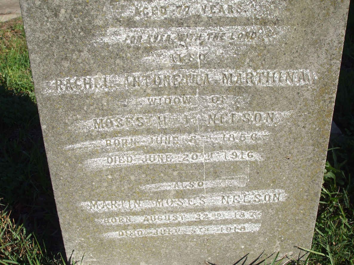 NELSON Martin Moses 187?-1918 :: NELSON Rachel A.M. 1856-1916
