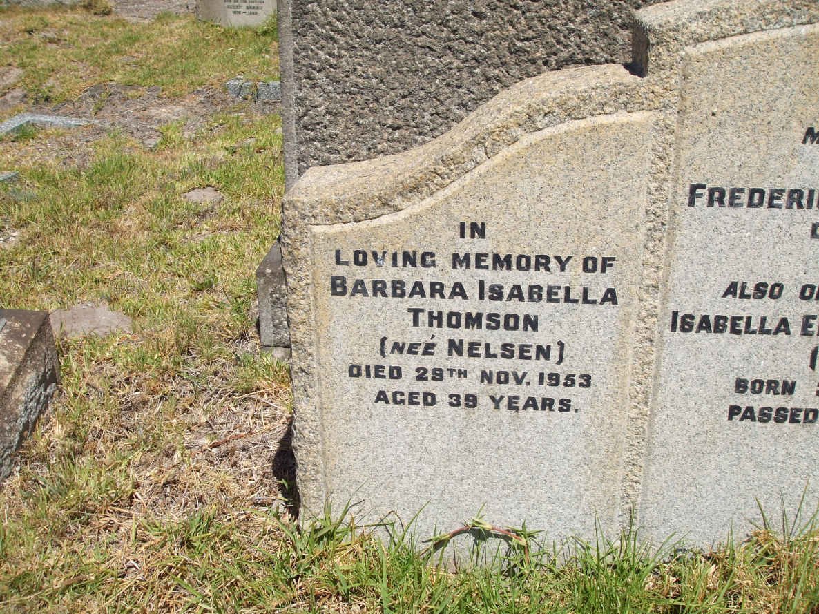THOMSON Barbara Isabella nee NELSEN -1953