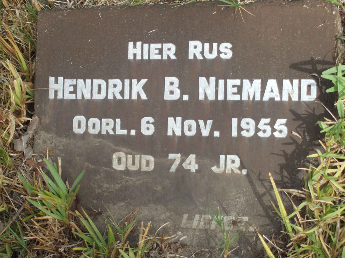 NIEMAND Hendrik B. −1955