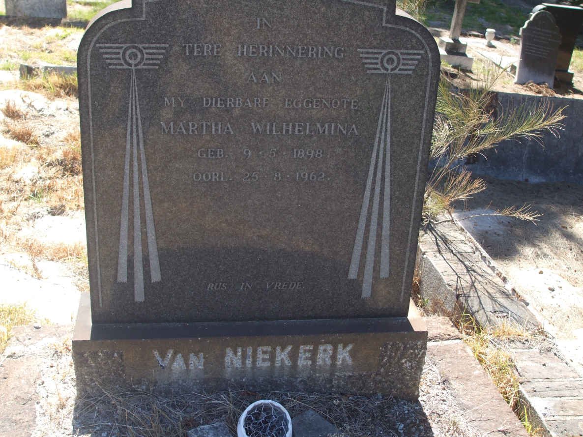 NIEKERK Martha Wilhelmina, van 1898-1962