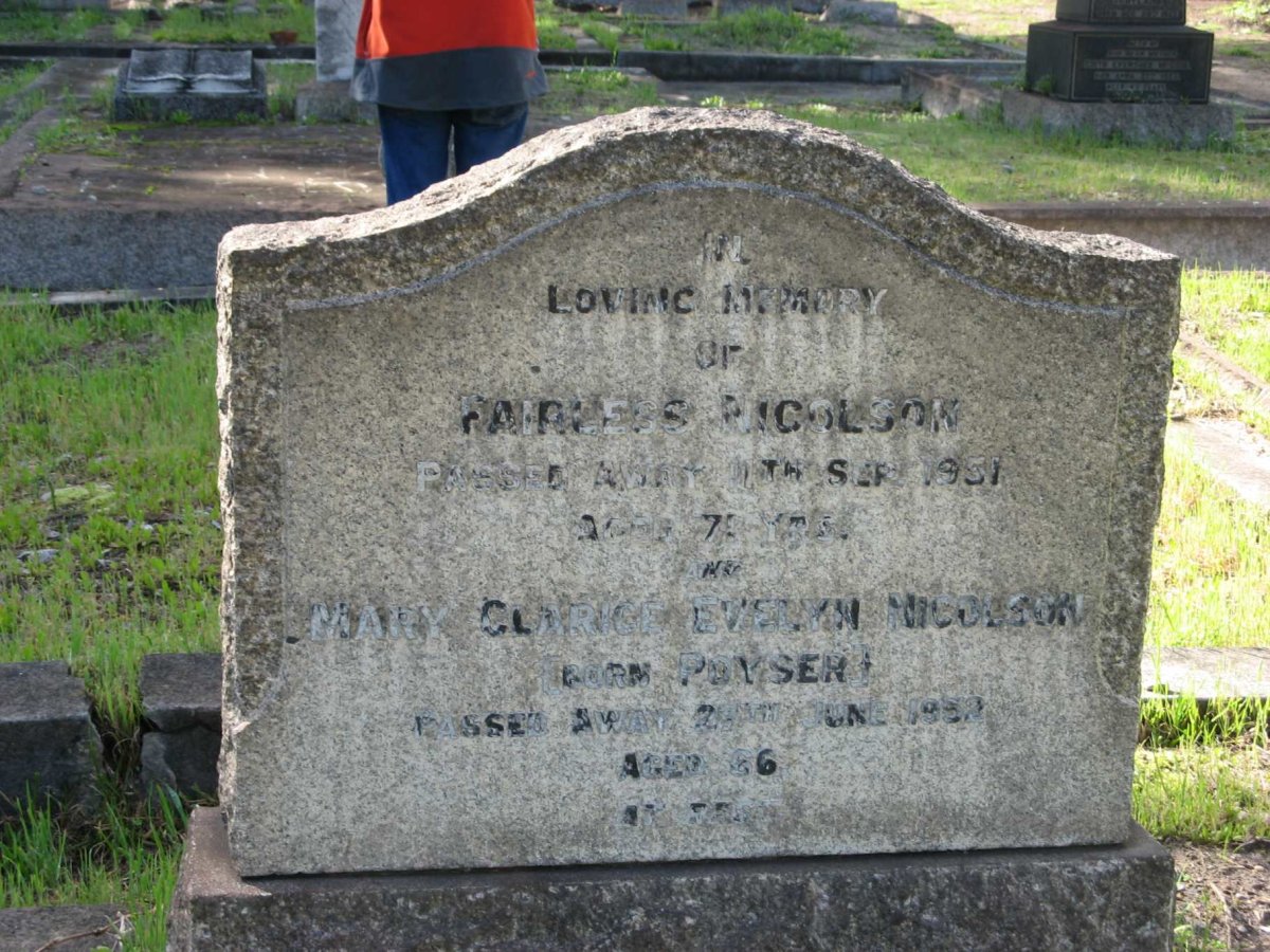 NICOLSON Fairless -1951 &amp; Mary Clarice Evelyn POYSER -1952