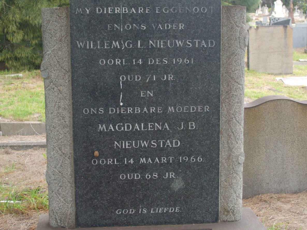 NIEUWSTAD Willem G.L. -1961 &amp; Magdalena J.B. -1966