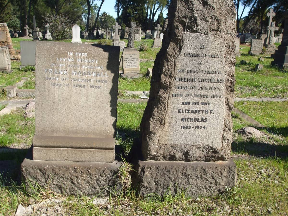 NICHOLAS William 1877-1924 &amp; Elizabeth F. 1883-1974 :: MARSHALL Frank 1886-1938