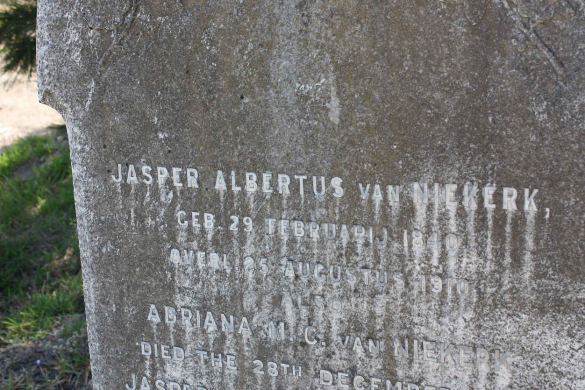 NIEKERK Jasper Albertus, van 1840-1910