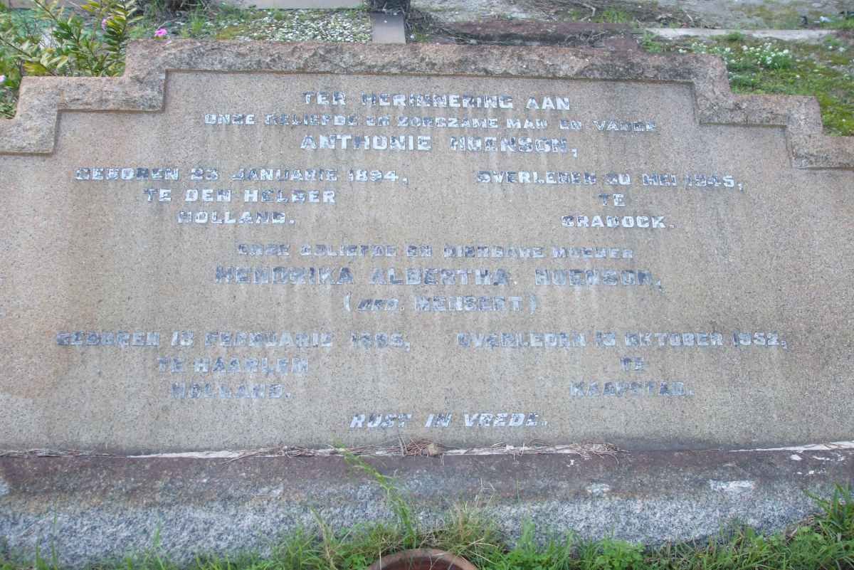 NUENSON Anthonie 1894-1945 &amp; Hendrika Albertha 1895-1952