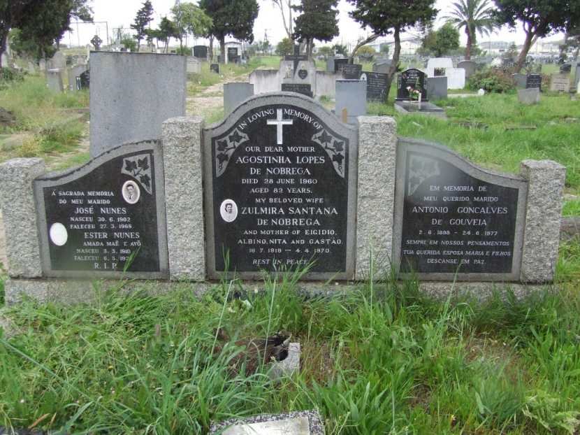 NOBREGA Agostinha Lopes, de -1960 :: NOBREGA Zulmira Santana, de 191?-1970 :: NUNES José 1902-1968 &amp; Ester 1910-197?