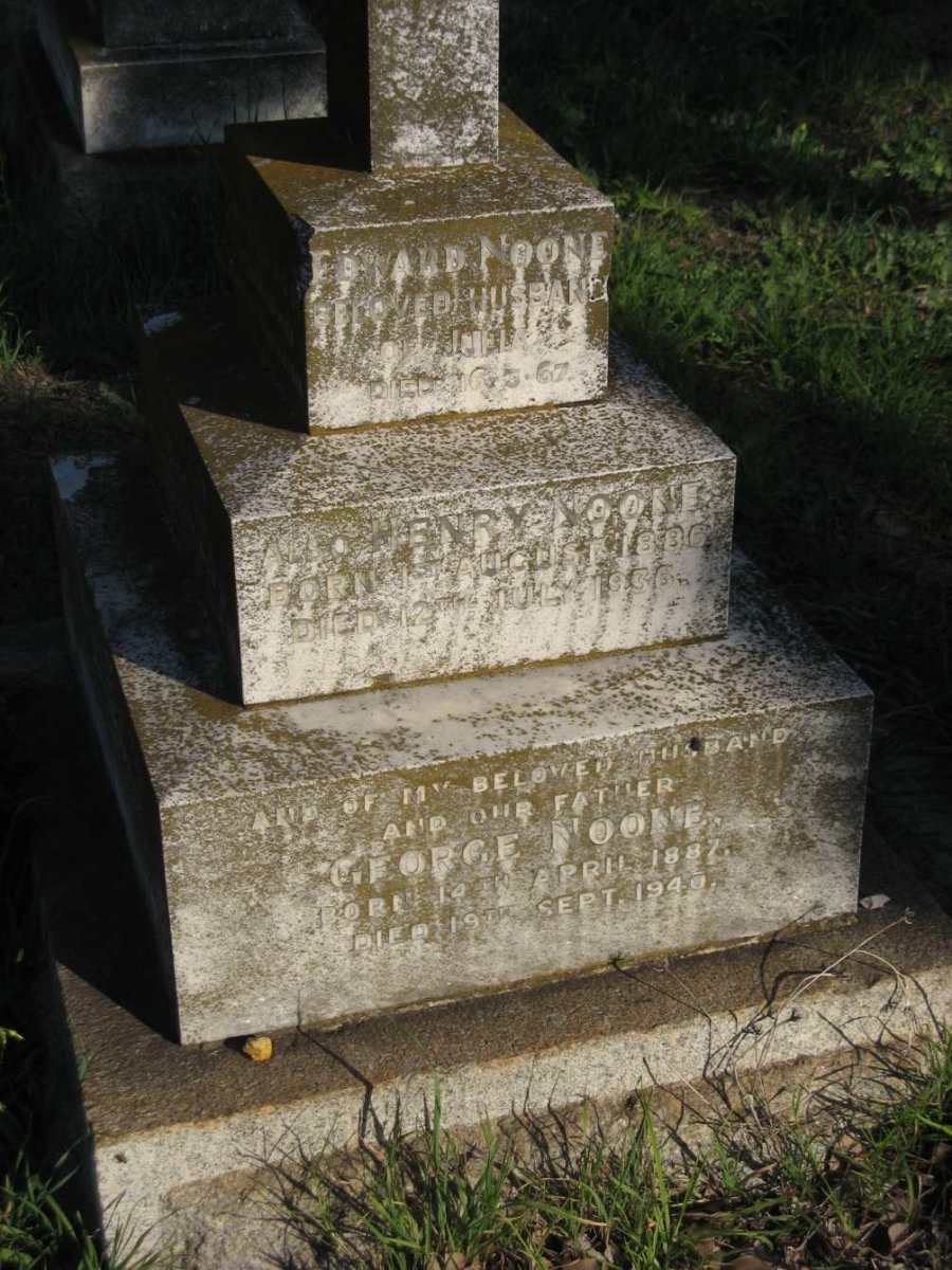 NOON Edward -1?67 :: NOONE Henry 1886-1936 :: NOONE George 1887-1940