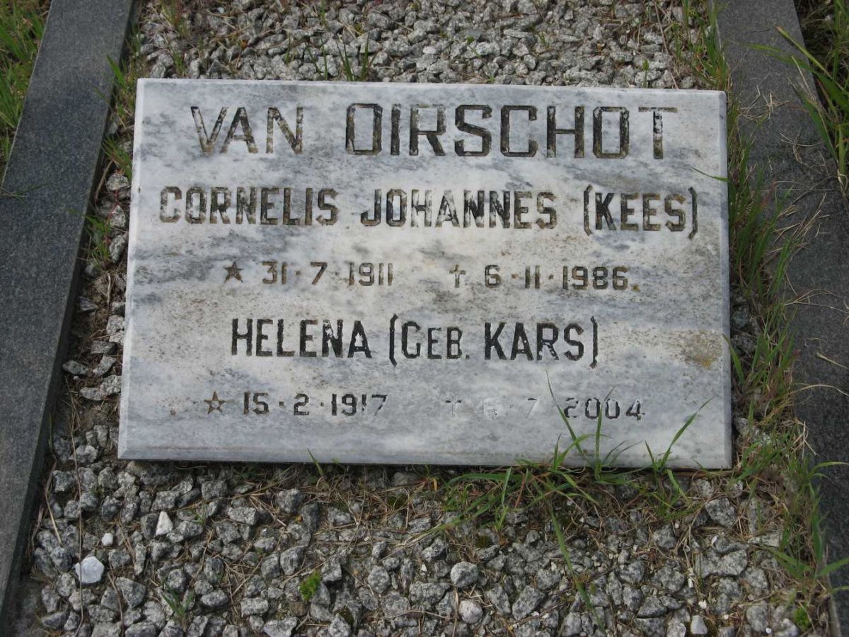 OIRSCHOT Cornelis Johannes, van 1911-1986 &amp; Helen KARS 1917-2004