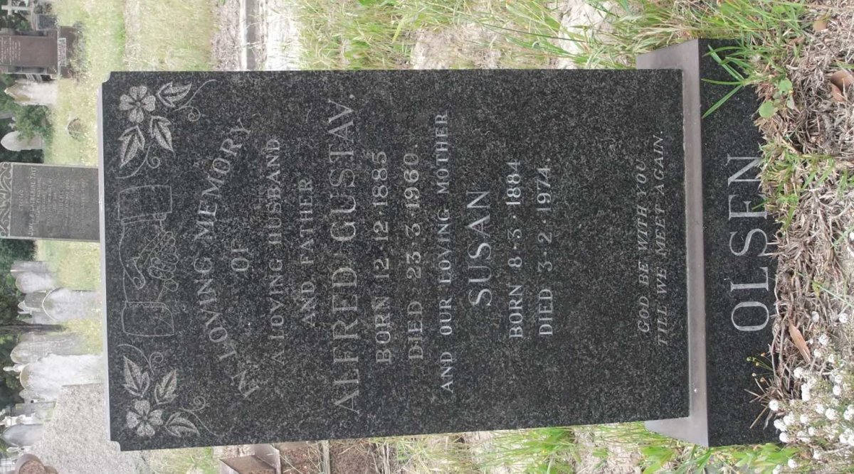 OLSEN Alfred Gustav 1885-1960 &amp; Susan 1884-1974