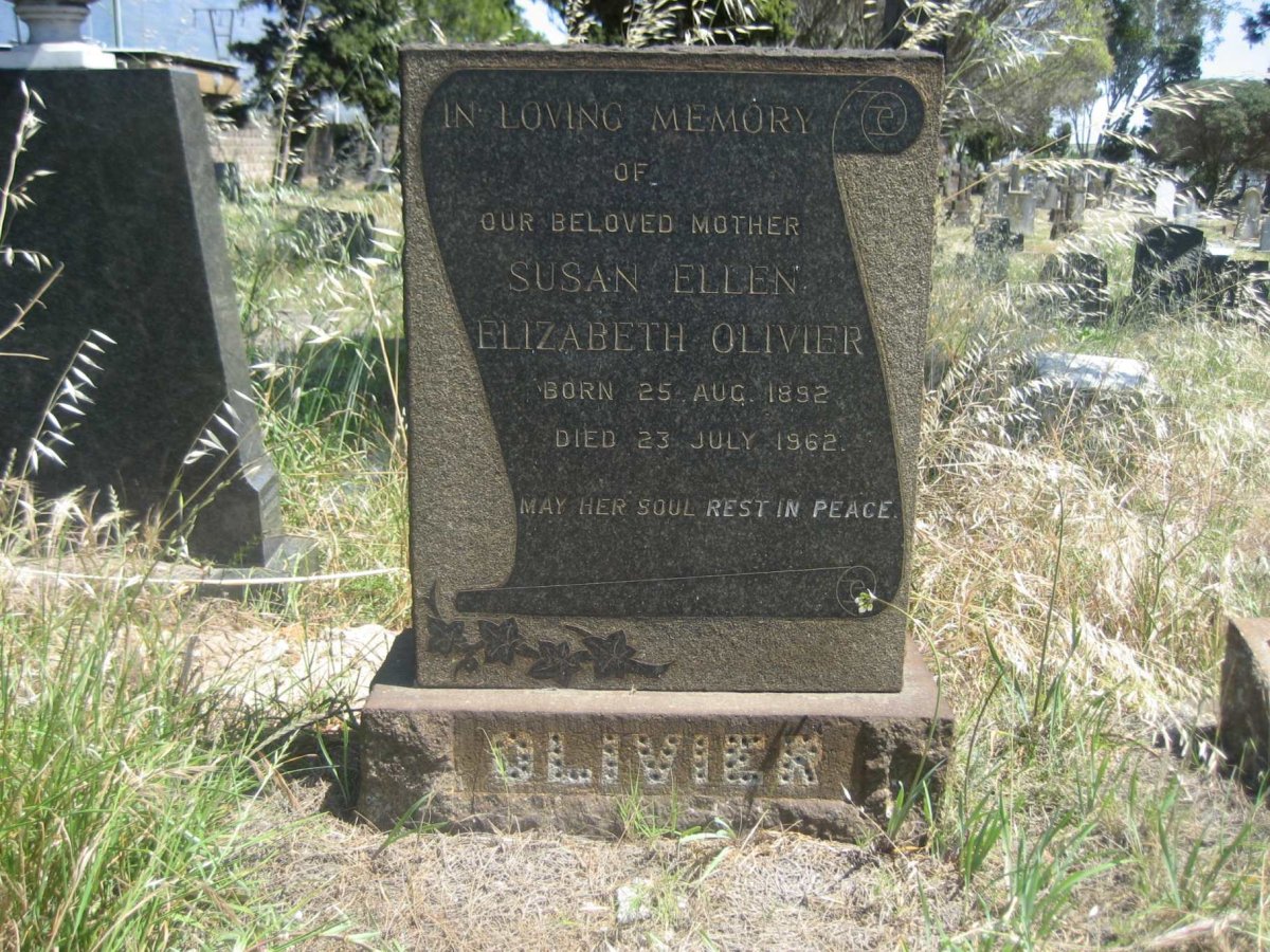 OLIVIER Susan Ellen Elizabeth 1892-1962