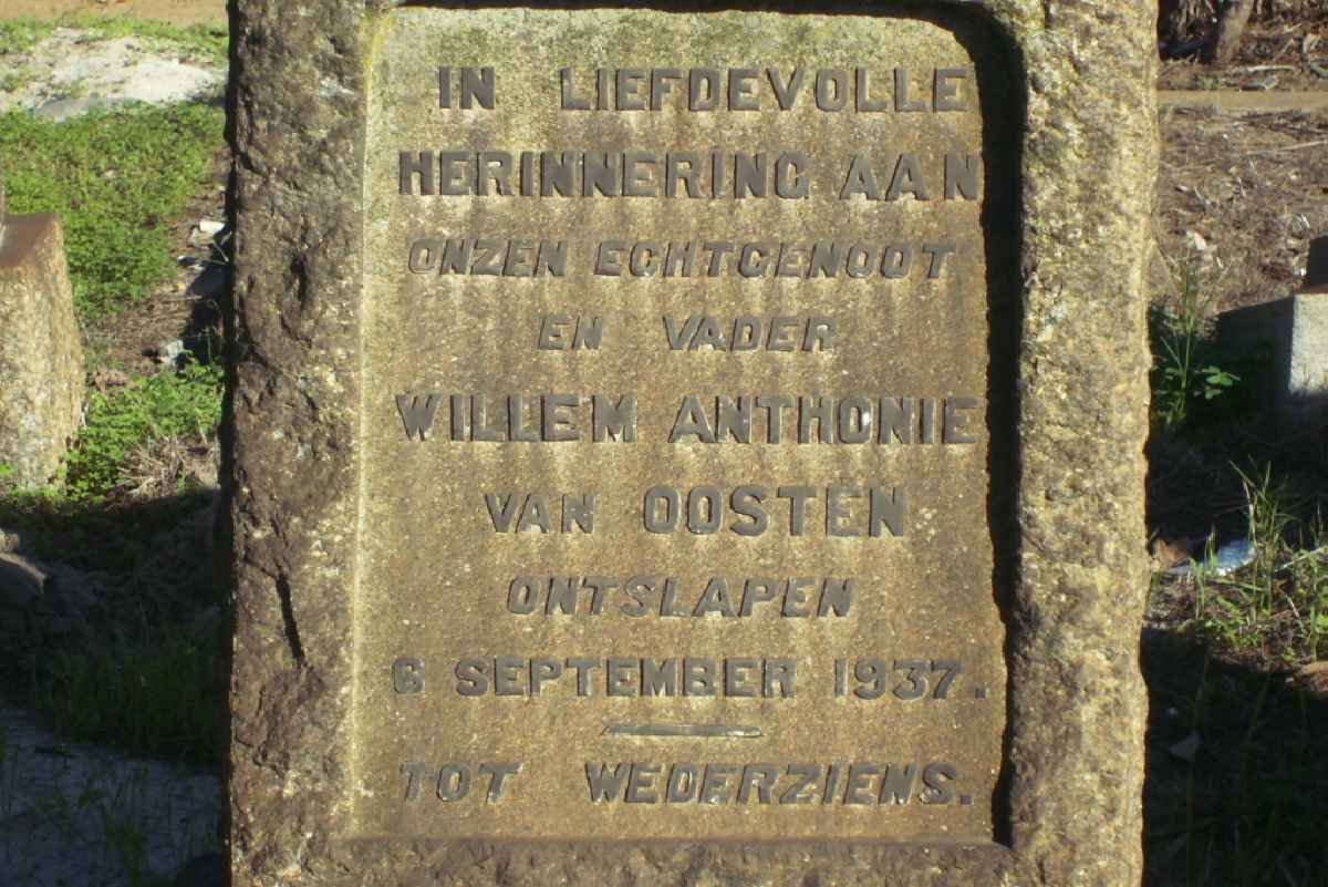 OOSTEN Willem Anthonie, van -1937