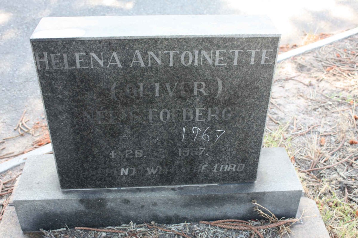OLIVER Helena Antoinette nee STOFBERG -1967