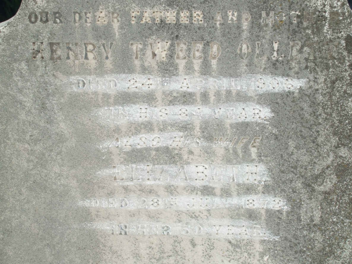 OLLETT Henry Tweed  -1906 &amp; Elizabeth -1872