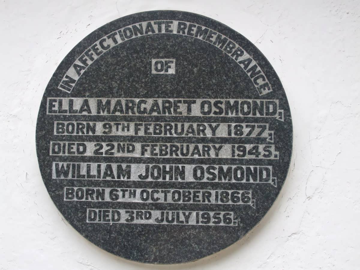 OSMOND William John 1866-1956 &amp; Ella Margaret 1877-1945