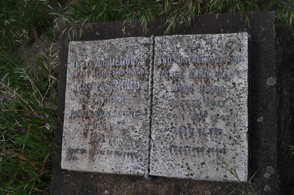 O'CONNOR Thomas Philip -1931 &amp; Alice Maud Mary BEARD -1943