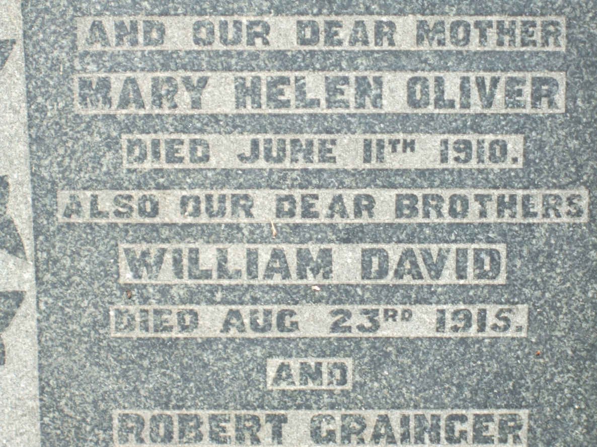 OLIVER Mary Helen -1910 :: OLIVER William David -1915