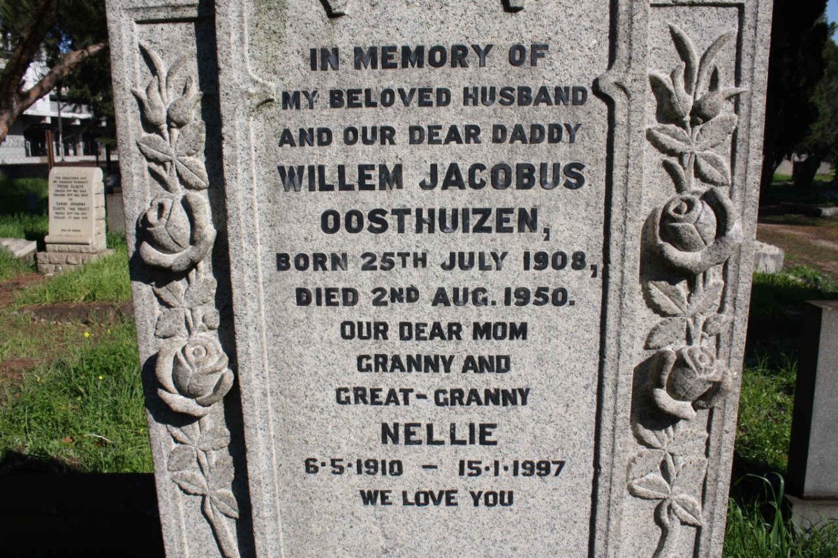 OOSTHUIZEN Willem Jacobus 1908-1950 &amp; Nellie 1910-1997