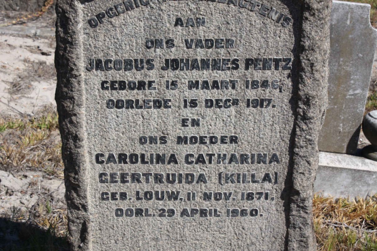 PENTZ Jacobus Johannes 1846-1917 &amp; Carolina Catharina Geertruida LOUW 1871-1960
