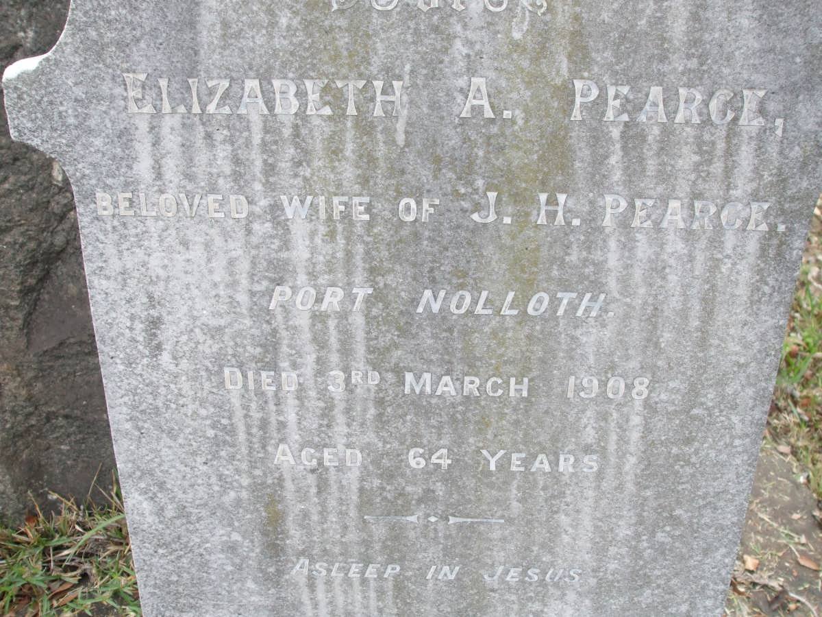 PEARCE Elizabeth A. -1908