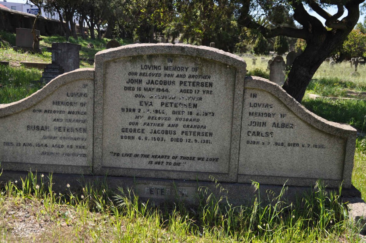 PETERSEN George Jacobus 1903-1981 &amp; Eva 190?-1973