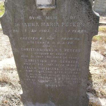 PETERS Christian Hans -1911 &amp; Johanna Maria -1903