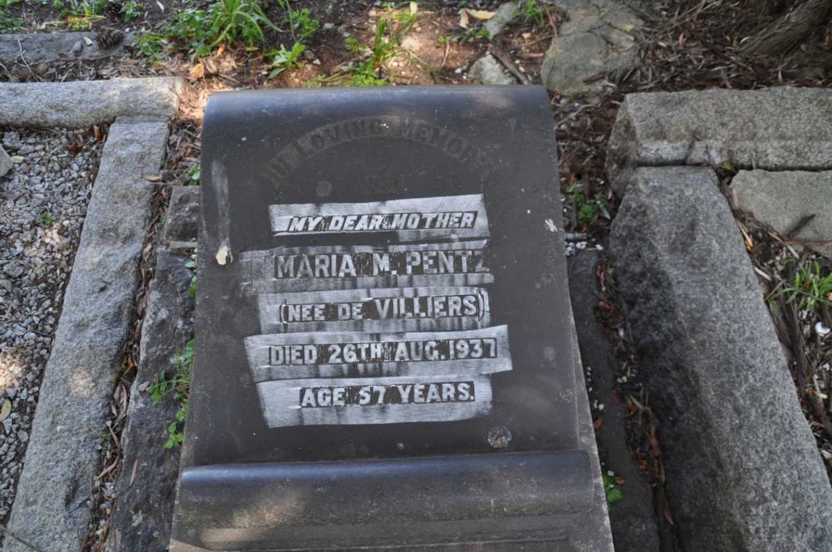 PENTZ Maria M. nee DE VILLIERS -1937