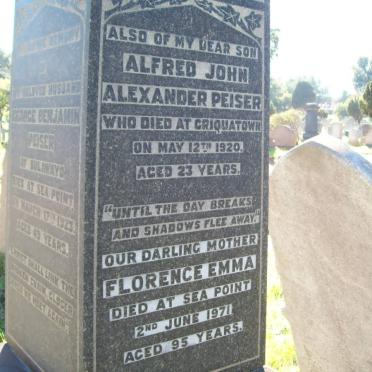 PEISER Alfred John Alexander -1920 &amp; Florence Emma -1971 :: PEISER George Benjamin -1923
