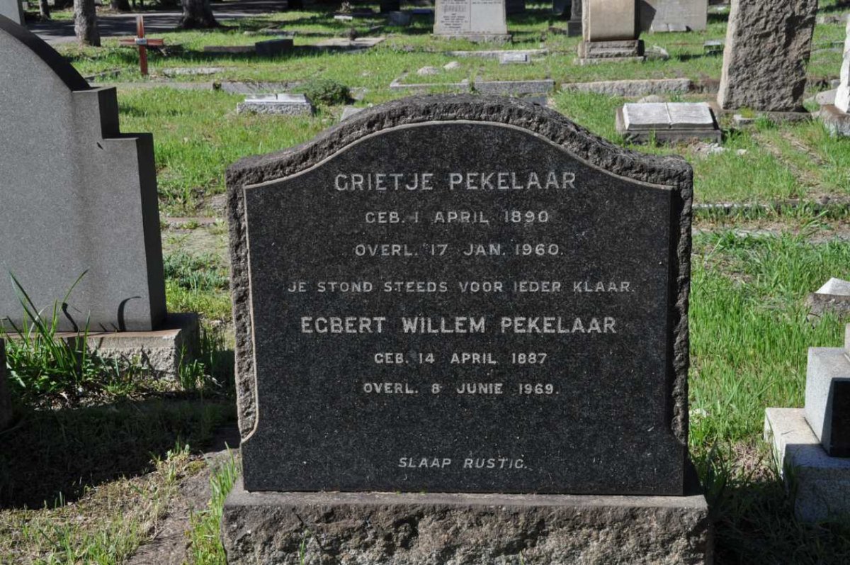 PEKELAAR Egbert Willem 1887-1969 &amp; Grietje 1890-1960