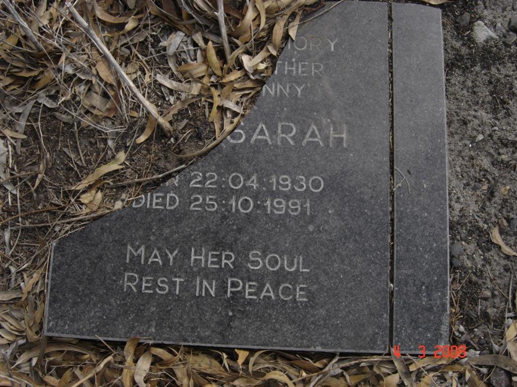PETERSEN Sarah 1930-1991