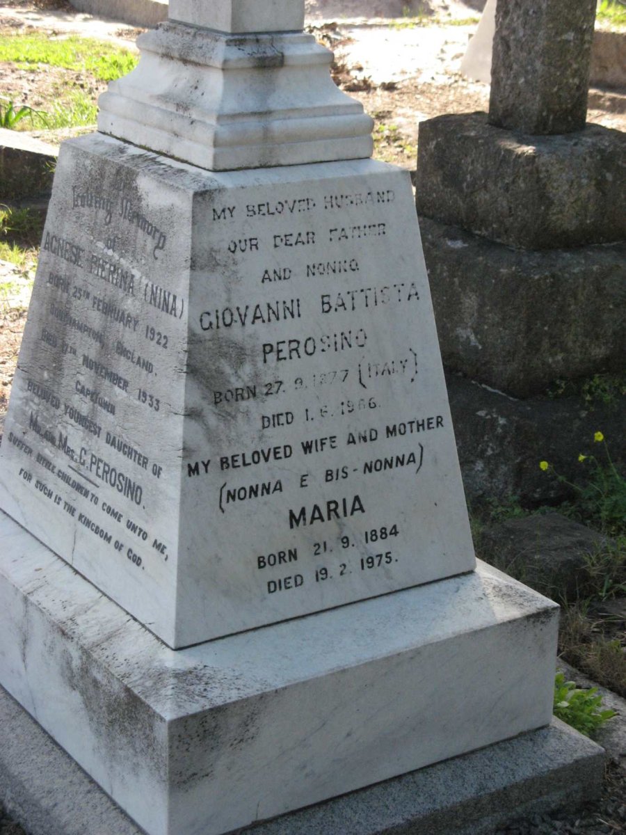 PEROSINO Giovanni Batista 1877-1966 &amp; Maria 1884-1975