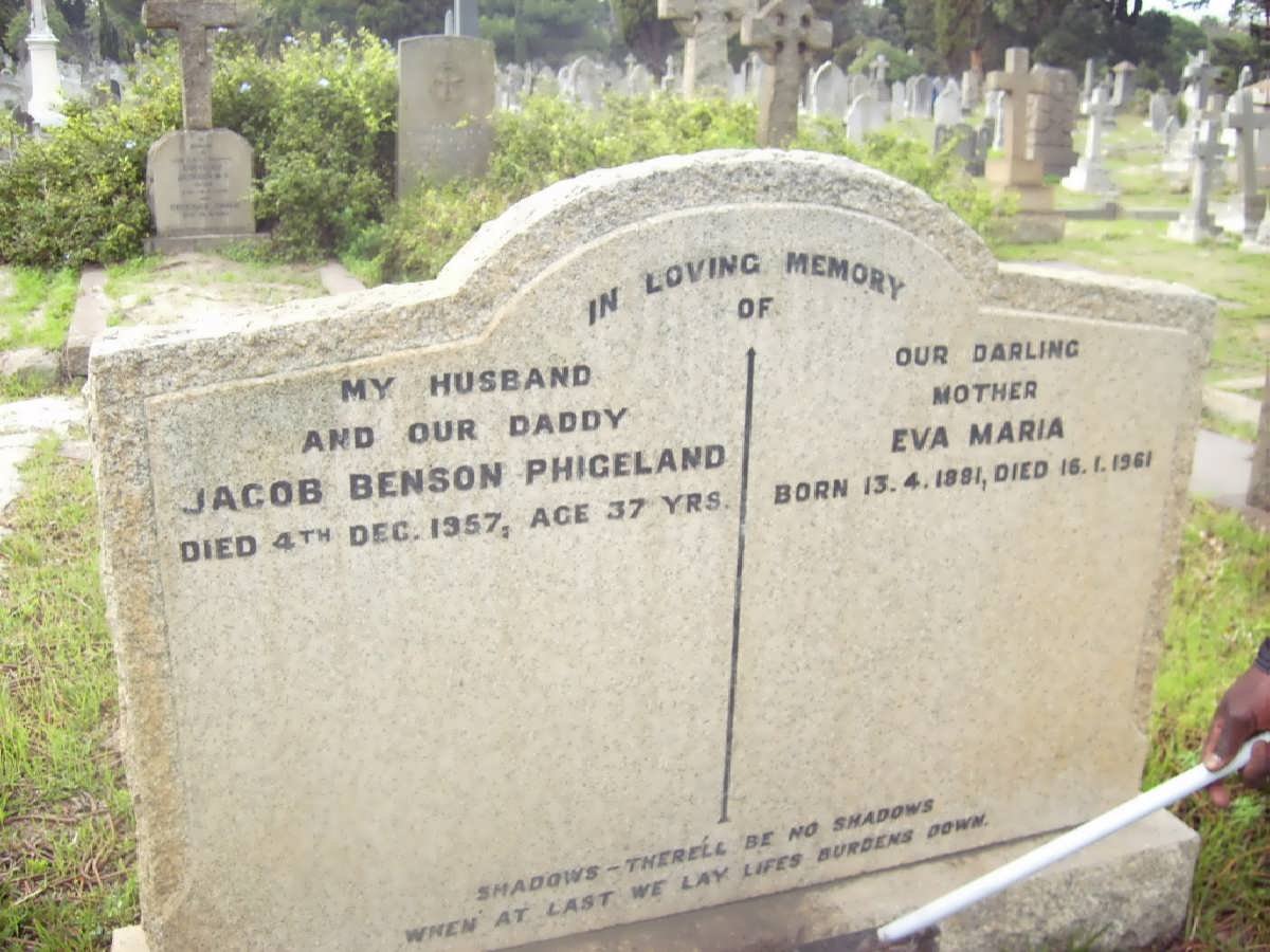 PHIGELAND Jacob Benson -1957 &amp; Eva Maria 1881-1961