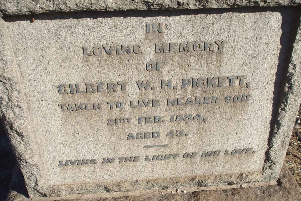 PICKETT Gilbert W.H. -1934