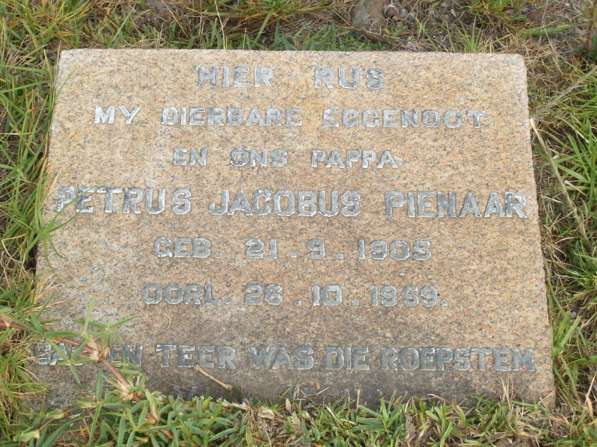 PIENAAR Petrus Jacobus 1905-1959