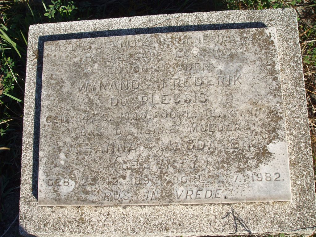 PLESSIS Wynand Frederik_ du 1888-1966