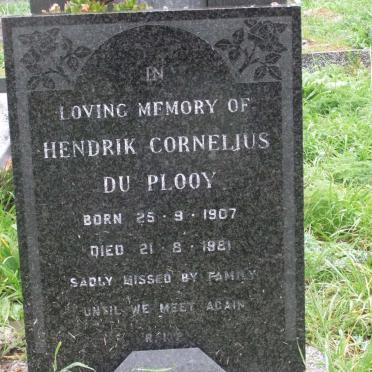 Hendrik Cornelius born 25 October 1907 and died 21 August 1981 aged 74 years and Peggy