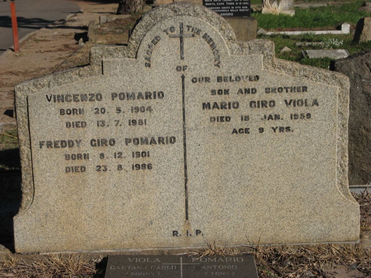 POMARIO Vincenzo 1904-1981 :: POMARIO Freddy Giro 1901-1986 :: VIOLA Mario Giro  -1959