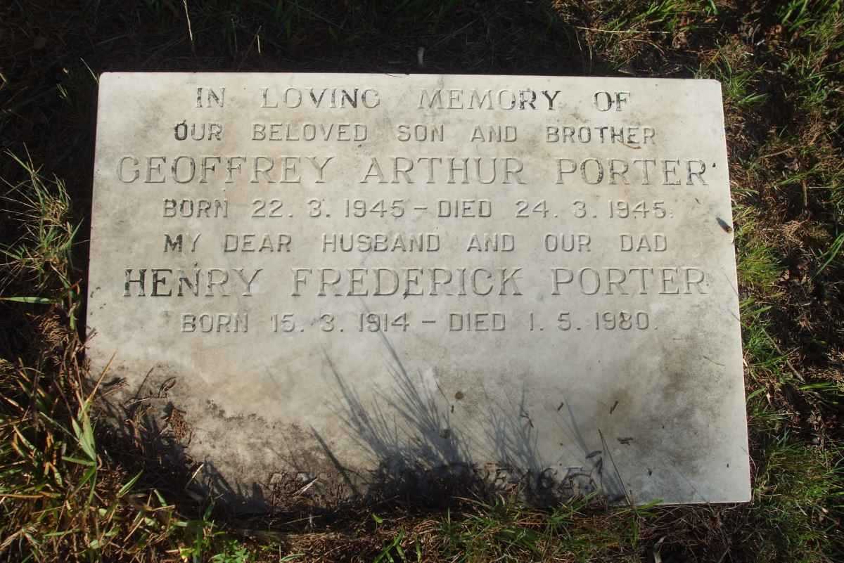PORTER Geoffrey Arthur 1945-1945 :: PORTER Henry Frederick 1914-1980