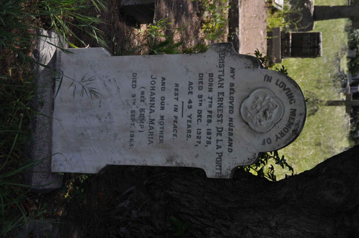 PORTE Christian Ernest, de la 1878-1927 &amp; Johanna Maria KEMP -1965