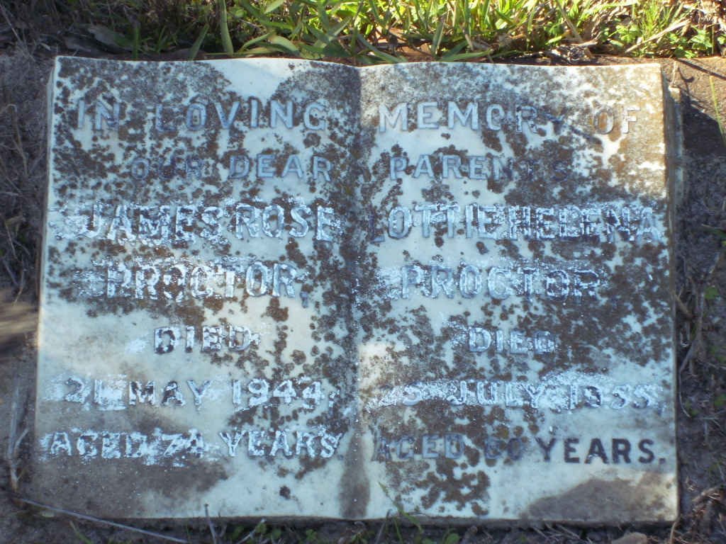 PROCTOR James Rose -1944 &amp; Lottie Helena -1955 