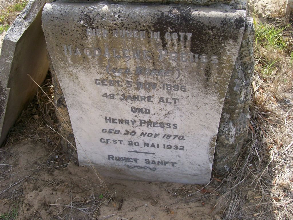 PRUESS Henry 1870-1932 &amp; Magdalena WOBBE -1896