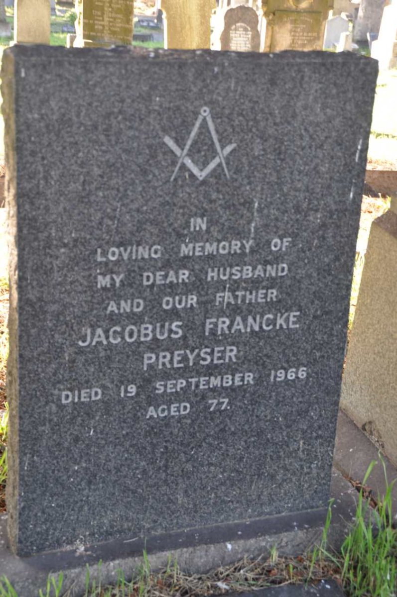 PREYSER Jacobus Francke -1966 :: PREYSER Cornelia Agatha Rowland